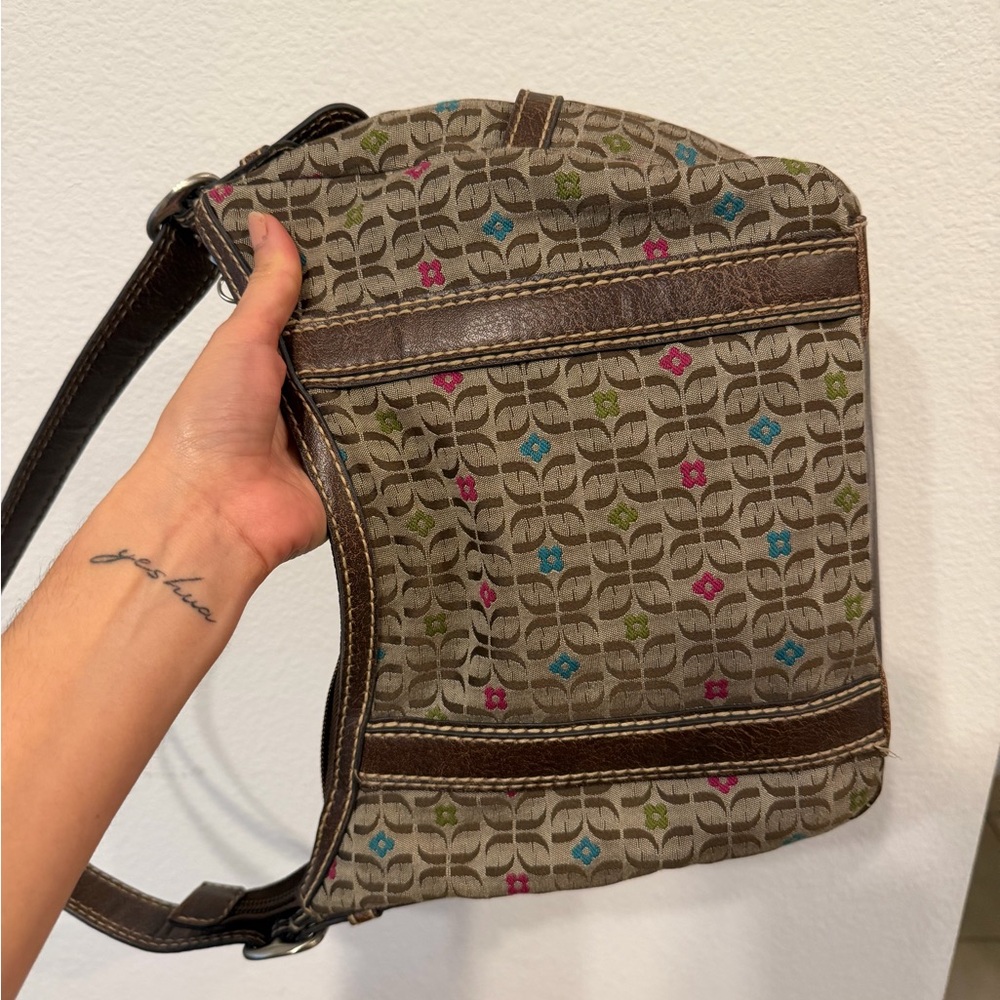 Fossil Brown And Multicolor Patterned Shoulder Bag - image 5